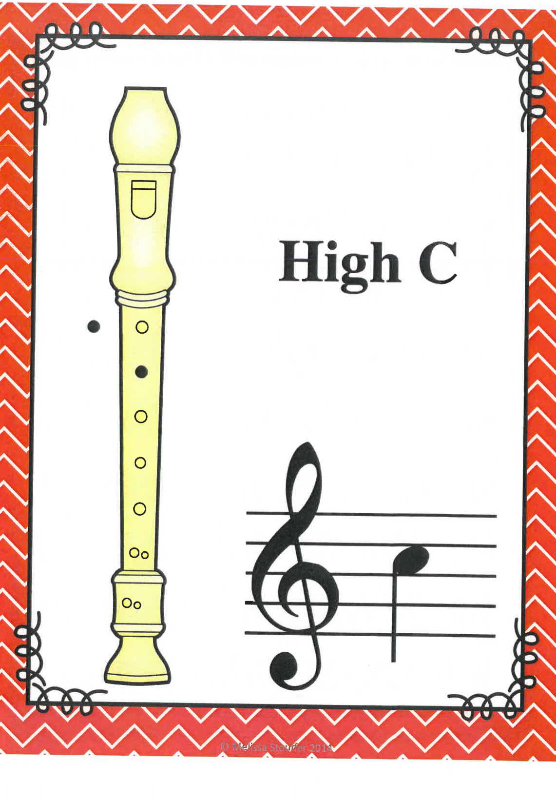 High C fingering card