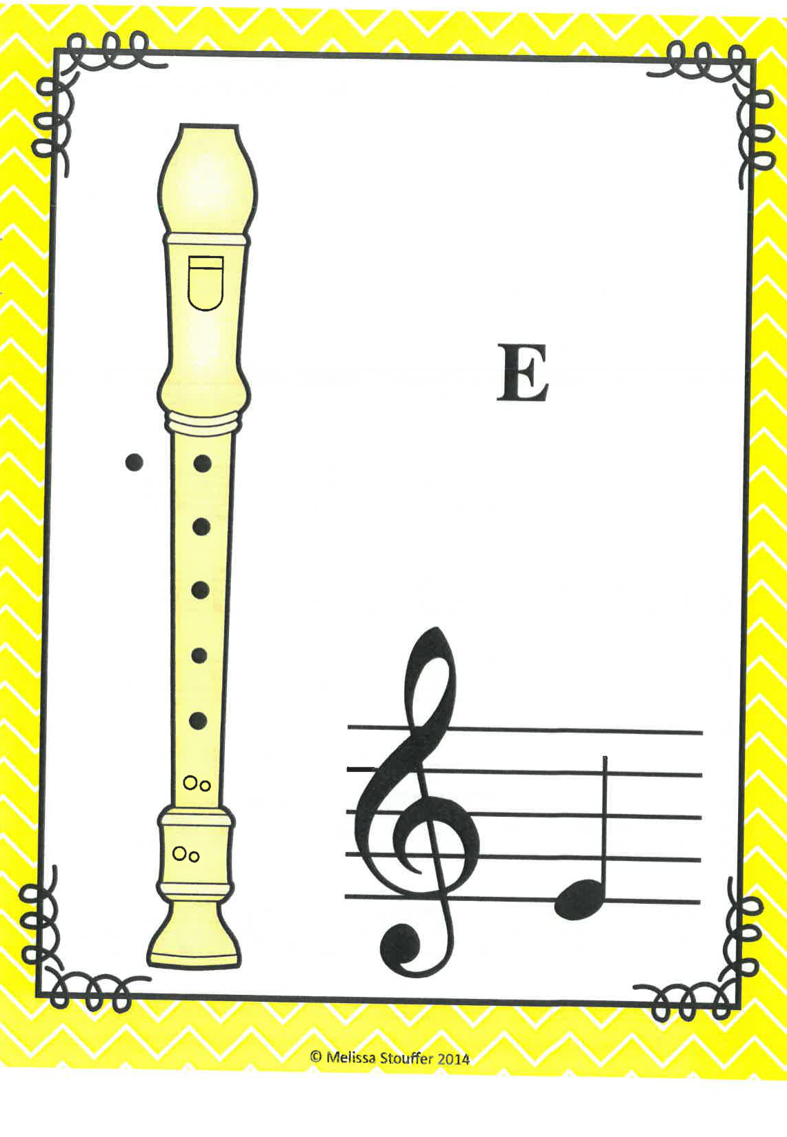 E fingering card