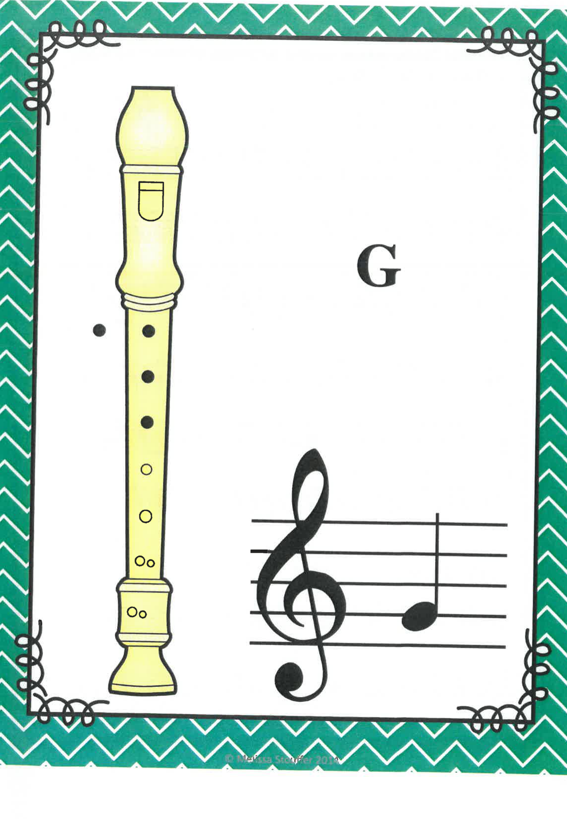 G fingering card