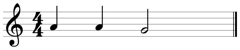 Card 3: the same note twice, then a step down