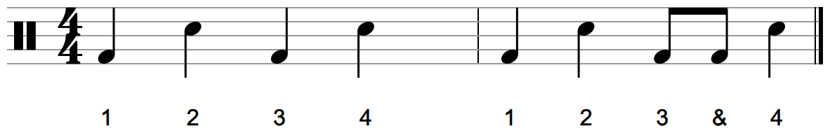 Groove A on the drum staff